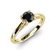 4 - Nitsa 6.00 mm Round Black Diamond Solitaire Engagement Ring 