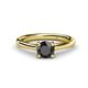 1 - Nitsa 6.00 mm Round Black Diamond Solitaire Engagement Ring 