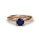 1 - Nitsa 6.00 mm Round Blue Sapphire Solitaire Engagement Ring 
