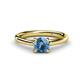 1 - Nitsa 6.50 mm Round Blue Topaz Solitaire Engagement Ring 