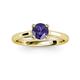 3 - Nitsa 6.50 mm Round Iolite Solitaire Engagement Ring 