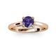 3 - Nitsa 6.50 mm Round Iolite Solitaire Engagement Ring 