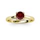 3 - Nitsa 6.50 mm Round Red Garnet Solitaire Engagement Ring 