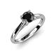 4 - Nitsa 6.00 mm Round Black Diamond Solitaire Engagement Ring 