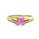 1 - Adira 6.50 mm Round Lab Created Pink Sapphire Solitaire Engagement Ring 