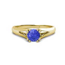 Adira Round Tanzanite Solitaire Engagement Ring Round Tanzanite ct Prong Womens Solitaire Engagement Ring K Yellow Gold