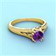 3 - Adira 6.50 mm Round Amethyst Solitaire Engagement Ring 