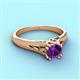 3 - Adira 6.50 mm Round Amethyst Solitaire Engagement Ring 