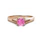 1 - Adira 6.50 mm Round Lab Created Pink Sapphire Solitaire Engagement Ring 