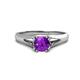 1 - Adira 6.50 mm Round Amethyst Solitaire Engagement Ring 