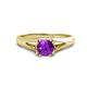 1 - Adira 6.50 mm Round Amethyst Solitaire Engagement Ring 