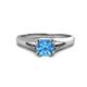 1 - Adira 6.50 mm Round Blue Topaz Solitaire Engagement Ring 