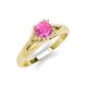 4 - Adira 6.50 mm Round Lab Created Pink Sapphire Solitaire Engagement Ring 