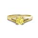 1 - Adira 6.50 mm Round Lab Created Yellow Sapphire Solitaire Engagement Ring 