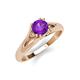 4 - Adira 6.50 mm Round Amethyst Solitaire Engagement Ring 