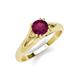 4 - Adira 6.50 mm Round Rhodolite Garnet Solitaire Engagement Ring 