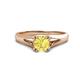 1 - Adira 6.50 mm Round Lab Created Yellow Sapphire Solitaire Engagement Ring 