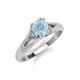 4 - Adira 6.50 mm Round Aquamarine Solitaire Engagement Ring 