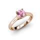 4 - Corona Pink Tourmaline Solitaire Engagement Ring 