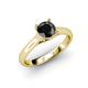 4 - Corona Black Diamond Solitaire Engagement Ring 
