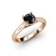 4 - Corona Black Diamond Solitaire Engagement Ring 