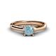 1 - Corona Aquamarine Solitaire Engagement Ring 