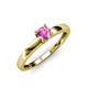 4 - Ilone Lab Created Pink Sapphire Solitaire Engagement Ring 