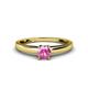1 - Ilone Lab Created Pink Sapphire Solitaire Engagement Ring 