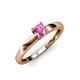 4 - Ilone Lab Created Pink Sapphire Solitaire Engagement Ring 