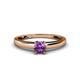 1 - Ilone Amethyst Solitaire Engagement Ring 