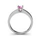 5 - Ilone Lab Created Pink Sapphire Solitaire Engagement Ring 