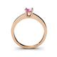 5 - Ilone Lab Created Pink Sapphire Solitaire Engagement Ring 
