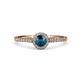 1 - Lore Blue and White Diamond Halo Bridal Set Ring 