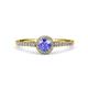 1 - Lore Tanzanite and Diamond Halo Bridal Set Ring 