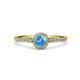1 - Lore Blue Topaz and Diamond Halo Bridal Set Ring 
