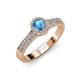 3 - Lore Blue Topaz and Diamond Halo Bridal Set Ring 