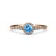 1 - Lore Blue Topaz and Diamond Halo Bridal Set Ring 