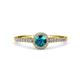 1 - Lore London Blue Topaz and Diamond Halo Bridal Set Ring 