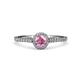 1 - Lore Pink Tourmaline and Diamond Halo Bridal Set Ring 