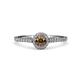 1 - Lore Smoky Quartz and Diamond Halo Bridal Set Ring 