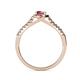 4 - Lore Rhodolite Garnet and Diamond Halo Bridal Set Ring 