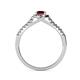 4 - Lore Ruby and Diamond Halo Bridal Set Ring 