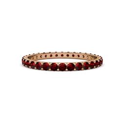 Audrey Red Garnet U Prong Eternity Band Red Garnet ctw U Prong Womens Eternity Ring Stackable K Rose Gold