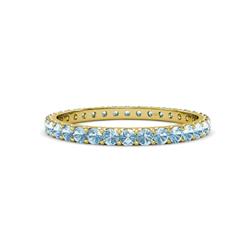 Audrey Aquamarine U Prong Eternity Band Aquamarine ctw U Prong Womens Eternity Ring Stackable K Yellow Gold