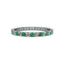 Audrey Emerald and Diamond Eternity Band Emerald and Diamond U Prong Womens Eternity Ring Stackable ctw K White Gold