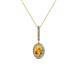 1 - Glenn Petite Citrine and Diamond Womens Halo Pendant 