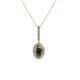 1 - Glenn Petite Smoky Quartz and Diamond Womens Halo Pendant 