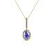 1 - Glenn Petite Tanzanite and Diamond Womens Halo Pendant 