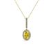 1 - Glenn Petite Yellow Sapphire and Diamond Womens Halo Pendant 