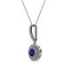 2 - Alva Blue Sapphire and Diamond Double Halo Pendant 